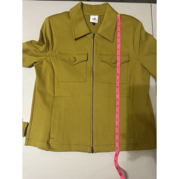 Cabi Cropped Jacket Size Sm Mustard Yellow Zip - Picture 7 of 10
